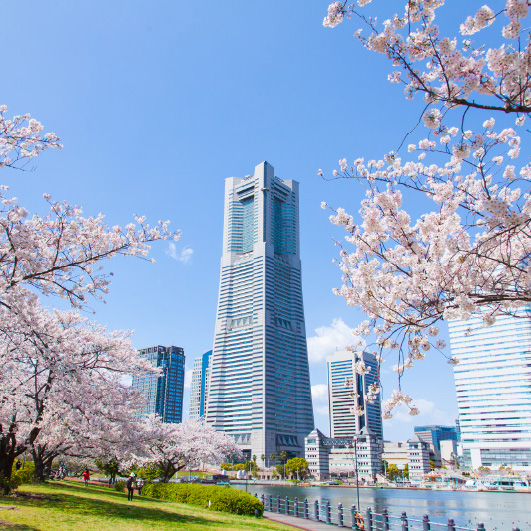 横浜市関内オフィスビルの環境写真、周辺環境の屋外撮影